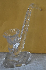 Kristacolor Italy Art Deco Crystal Saxophone Paperweight - Picture 1 of 12