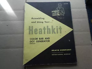 1957 HEATHKIT CD-1 COLOR BAR and DOT GENERATOR ASSEMBLY INFO MANUAL ORIGINAL - Picture 1 of 10