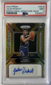 2023-24 PRIZM JALEN PICKETT RC Auto Gold Prizm /10 SENSATIONAL Signatures PSA 9 - Picture 1 of 8