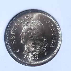 1933 ARGENTINA 10 CENTAVOS ~ SUPERB FULLY LUSTROUS GEM UNCIRCULATED - Picture 1 of 3