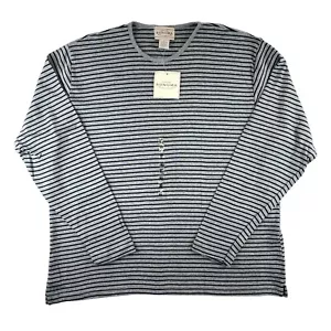 Neu mit Etikett Sonoma Top Damen XL grau gestreift weicher Strick Langarm Camping Gorpcore - Bild 1 von 10
