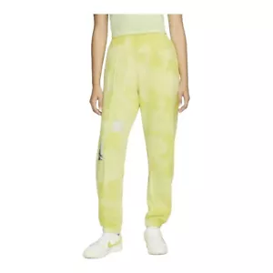 Nike Women's Sweatpants Sportswear Fleece Yellow Mid Rise DO6414-303 Size XL NEW - Picture 1 of 13