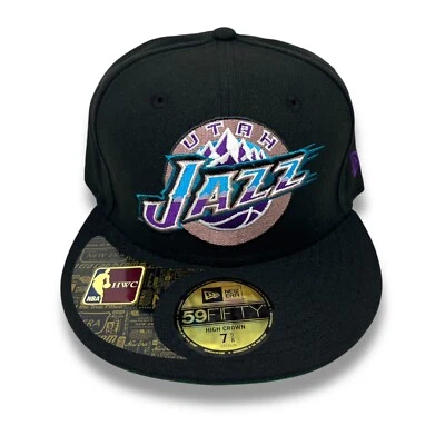 Utah Jazz NBA Late 90s Logo New Era 59FIFTY High Crown Fitted Cap 7 5/8 NWT NEW - Image 1 of 4