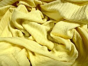 Cable Knit Stretch Spandex Rib Jersey Knit Fabric, Per Metre - Lemon