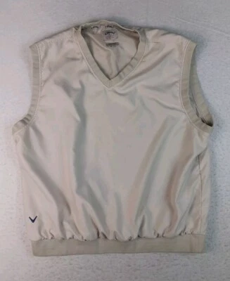 Colete Callaway Golf Sport XL masculino bege sem mangas pulôver de microfibra gola V - Imagem 1 de 4