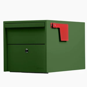 Post Mount Mailbox | Small (Green). Size 12 X 12 X 18.5 (Hxwxd) Anti-Theft Locki - Picture 1 of 12