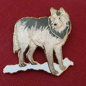Winterwolf Anstecknadel Brosche silber und goldfarben - Bild 1 von 5