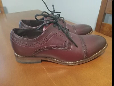 Zapatos de vestir Oxford Stacy Adams de cuero marrón para niños talla 3 M formales de iglesia  Foto 1 de 4