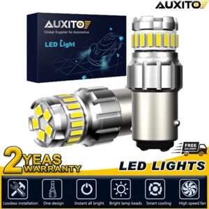 AUXITO 2x BAY15D 1157 P21W BRAKE AUTO LED TAIL BULB LIGHT GLOBE RED AMBER WHITE - Picture 1 of 51
