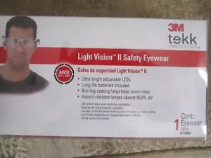 Protective Safety Eyware 3M Tekk Protection LED Light Vision II 97490 New in box - Picture 1 of 2