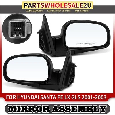 2x Espejo Eléctrico con Plegable Manual Suave para Hyundai Santa Fe 2001 2002 2003 Foto 1 de 4