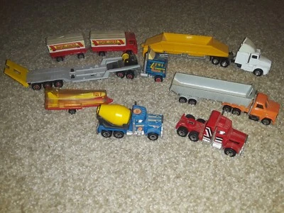 Vintage RARE Majorette Matchbox Lot Semi Cement Cargo Truck  Plane Trailer 80s - Image 1 of 4
