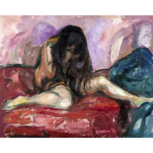 Edvard Munch, Weeping Nude, 1914, 100% Cotton Art Paper, 20" x 25" - Picture 1 of 10