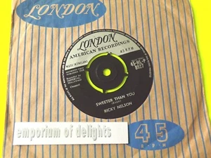 RICKY NELSON - Sweeter Than You LONDON LABEL 7 inch vinyl Ex - Picture 1 of 1
