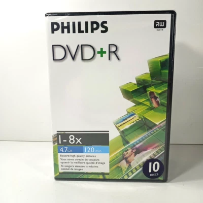 Philips DVD+R Blank Discs 4.7 GB 16x 120 Min 10 Pack In Case - Image 1 of 3