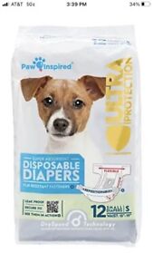 Paw Inspired Disposable Dog Diapers | Female 10 Packages (12 Count) 120 Diapers