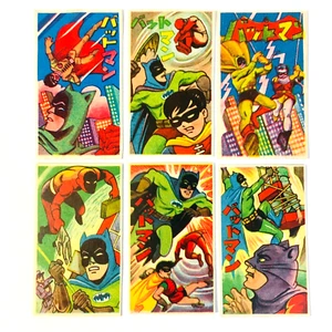 "Juego de 6" Batman Años 60 De Colección Raro Menko Tarjeta Antiguo Batman Japonés Nº2 - Imagen 1 de 20