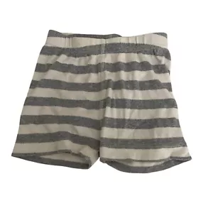 Hanna Andersson Shorts Girl's 4 Gray Striped Pull On Mini Lounge Pajama - Picture 1 of 8