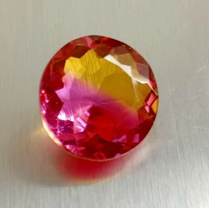 21.85 CT Good Round Shape Bi -MultiColor Doublet Tourmaline Loose Gemstone - Picture 1 of 12