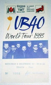 UB40 Original Sammler Ticket Ticket Konzert FRANKREICH Pau 08.12.1993 * EX Reggae - Bild 1 von 1