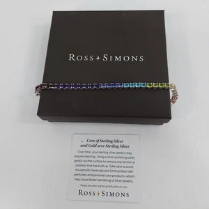 Ross Simons Sterling Silver Multi Gemstone Rainbow Line Tennis Bracelet 7" - Picture 1 of 12