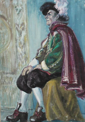 Pintura gouache vintage teatro diseño de vestuario firmado Foto 1 de 4