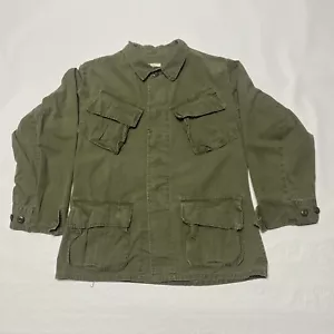 MAGLIA DA COMBATTIMENTO TROPICALE VINTAGE ORIGINALE ANNI 60 70 VIETNAM EPOCA GUERRA S RIP STOP OG 107 - Foto 1 di 23
