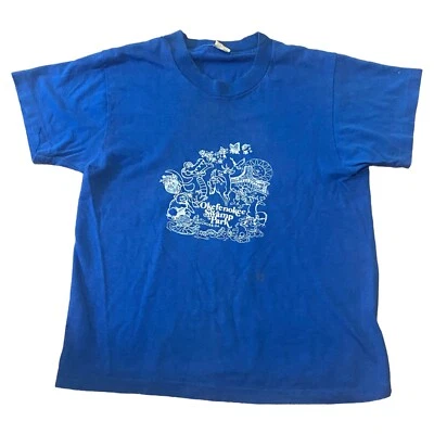 VTG 80s Kids Blue Okefenokee Swamp T-Shirt Screen Stars Single Stitch Sz 14-16 - Image 1 of 4