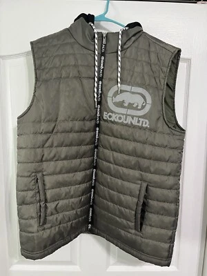ECKO Unltd Sudadera con Capucha Chaleco Puffer Cremallera Completa Chaqueta Verde Para Hombres Talla L (0533-7) Foto 1 de 4