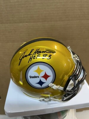 PITTSBURGH STEELERS Jack Ham #59 SIGNED RIDDELL Flash MINI HELMET JSA HOF 1988 - Image 1 of 2