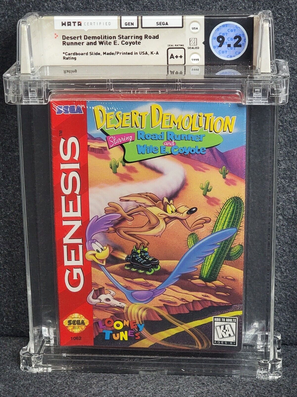 Sega Genesis DESERT DEMOLITION WATA 9.2 A++ New Sealed VGA Looney Road Runner