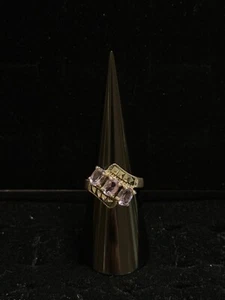 Vintage Amethyst and Marcasite Sterling Silver Ring - Picture 1 of 1