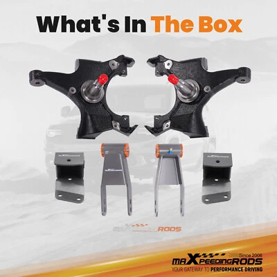 Kit de caída delantero 2" trasero 3-4" para Chevrolet GMC C1500 1988-98 husillo de descenso Foto 1 de 4