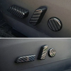 6 PIEZAS Para Tesla Modelo 3 Y 2017-23 Fibra de Carbono Borde Asiento Interruptor Botón Tapa Cubierta - Imagen 1 de 8