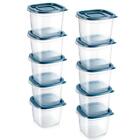 EFISH 10PCS Rectangle Plastic Portion Box Sets with Lids.Food Storage Sets,Food