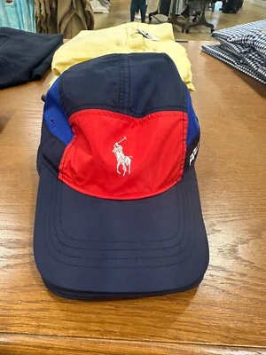 全新 POLO Ralph Lauren 男式色块可调节帽子/帽-海军蓝/红色 polo衫 67 — 第 1/3 张图片