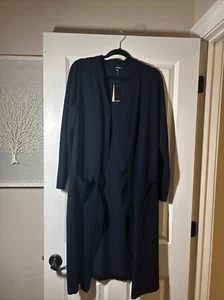 Premise Navy Blue Long Cardigan Duster Women Medium NWT - Picture 1 of 9