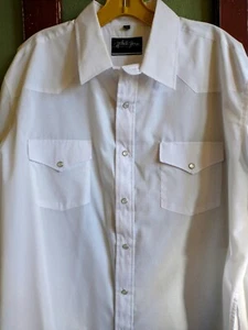 Herren WHITE HORSE Western Hemd XL Perlen Druckknöpfe vorne hinten Passe WEISS Exc! - Bild 1 von 7