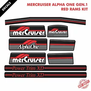 2016 MERCRUISER ALPHA ONE GEN.1 COMPLETE DECALS KIT RED RAMS STICKER SET|50 - Bild 1 von 1