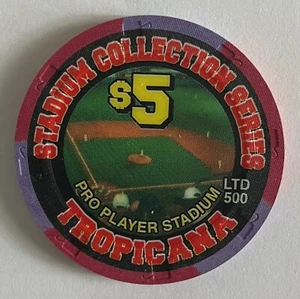 $5 TROPICANA CASINO PRO PLAYER STADIUM BASEBALL CHIP LAS VEGAS - Picture 1 of 1