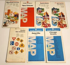 Lote de mapas vintage Rand McNally EE. UU. lote de 7 ubicaciones diferentes - Imagen 1 de 6