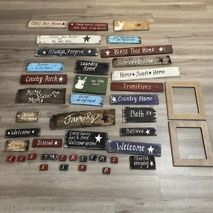 Lot 27+ of Country Farmhouse Themed Signs Wall Decor Wood - Picture 1 of 6
