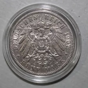 1907 J 5 Mark Free Hanseatic city of Hamburg German States AU - Picture 1 of 3