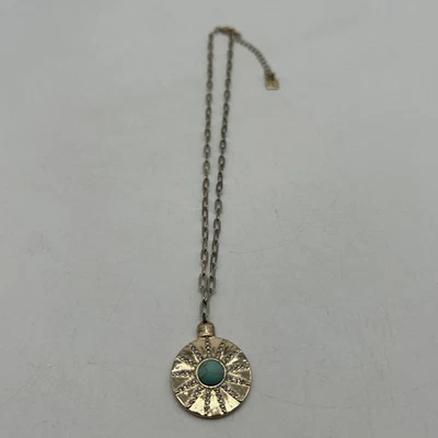 Кулон золотистый Park Lane со стразами и цепочкой из искусственной бирюзы - Изображение 1 из 4