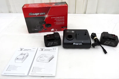 Kit de inicio de fuente de alimentación Snap On CTPSK185 18V con 2 baterías y cargador de 5 Ah Foto 1 de 4