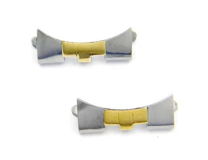 Original Rolex 474 B Endglieder 14k Gold & Edelstahl für 19mm Uhrenarmband - Bild 1 von 4