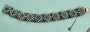 Bellissimo Bracciale Semi Perle E Turchese Persiano - Foto 1 di 9