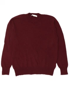 ZARA Mens Crew Neck Jumper Sweater Small Burgundy Wool BV29 - Picture 1 of 3