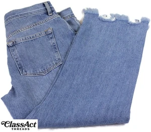 Free People We The Free Jeans 29S Distressed Frayed Hem Cropped 32" X 26" - Picture 1 of 6