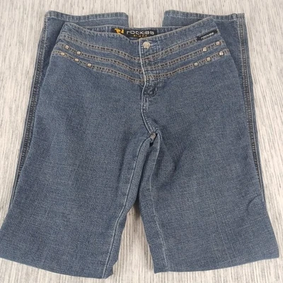 Rockies Jeans Womens 7 Slim Fit Star Studded Bareback Western Blue Denim - Image 1 of 4